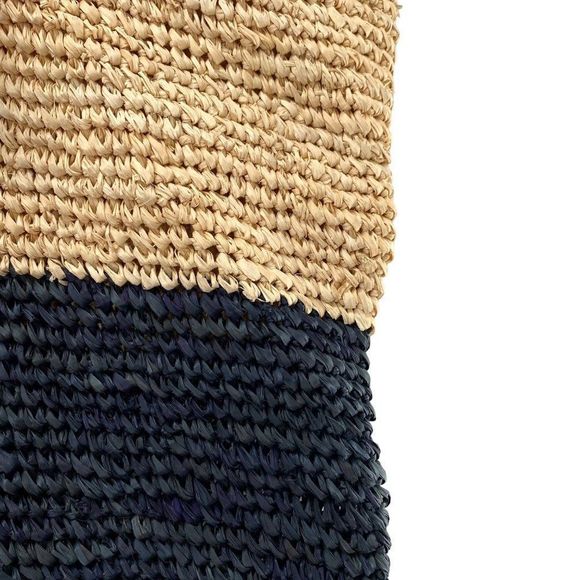 Kayu Women's Elin Two Tone Raffia Woven Tote New - Picture 7 of 16